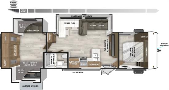 Floor Plan for Salem Travel Trailer
